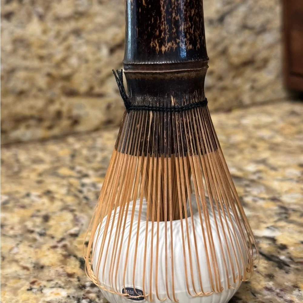 Bamboo Matcha Whisk with White Base